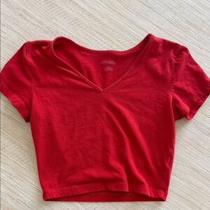 Wild Fable Red V-Neck Crop Top